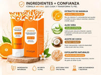Ingredientes: naranja, aloe vera, coco y exfoliantes naturales