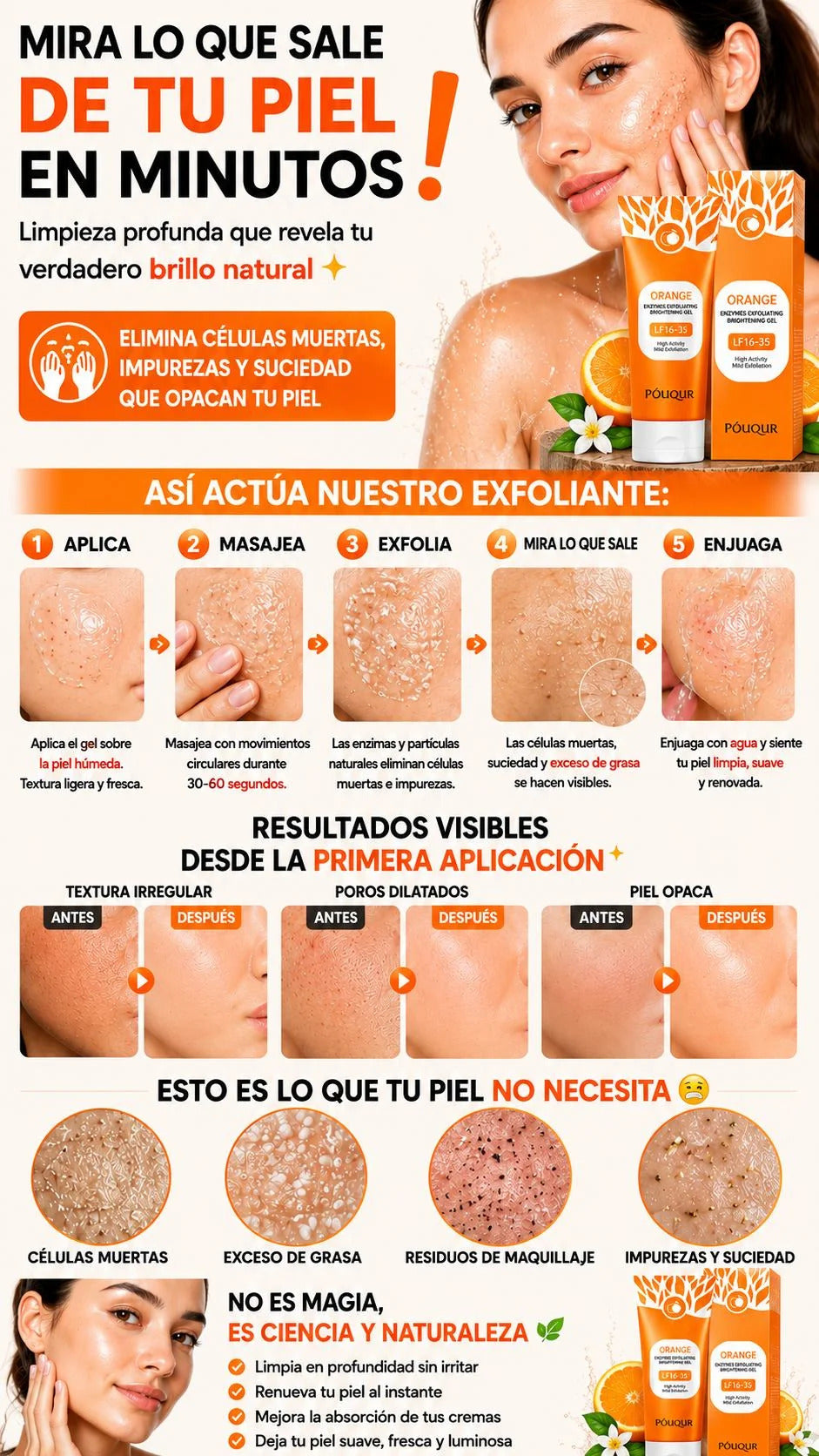 Mira lo que sale de tu piel en minutos